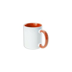 Tazza Bianca in Ceramica con Manico ed Interno Colorato 