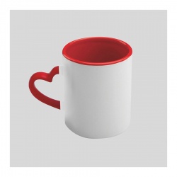 Tazza Mug per Sublimazione Manico Cuore in Ceramica 11 oz