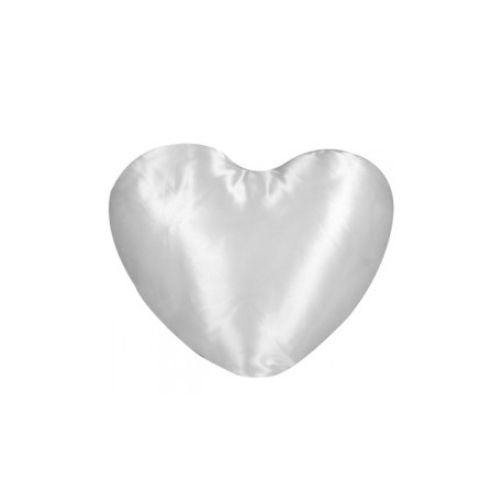 Cuscino  cuore Raso Bianco 40x40 cm. poliestere 100%